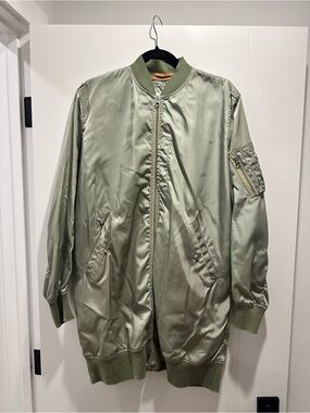 Maison Martin Margiela Light Olive Satin Bomber Jacket